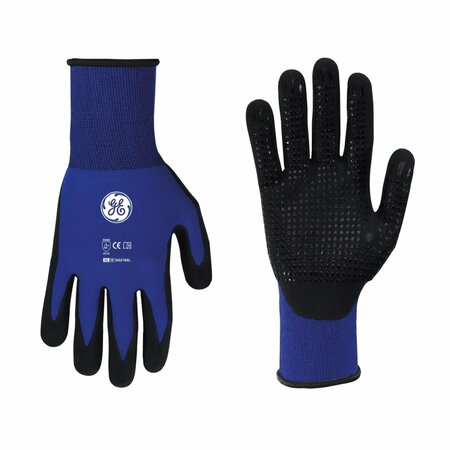 GE Nitrile Coated General Purpose Gloves, 15 Gauge, BLU/BLK, XL, 1/PR GG216XLC